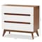 Baxton Studio Calypso Mid-Century White and Walnut Wood 3-Drawer Storage Chest 137-7499 - alternate 7